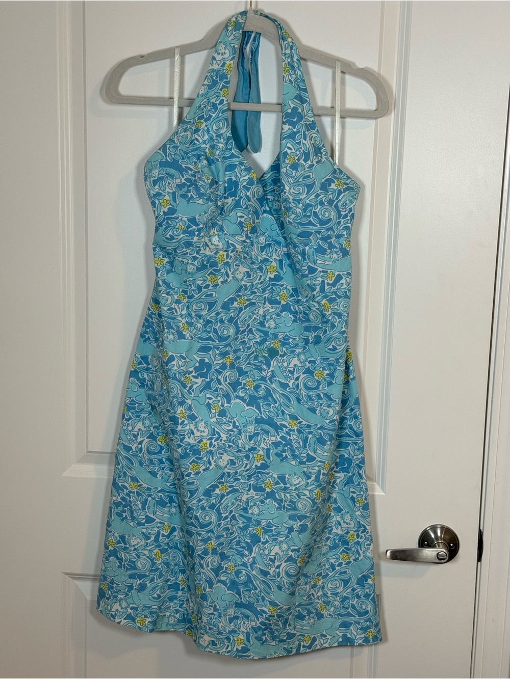 Lilly Pulitzer vintage Light Aqua halter dress